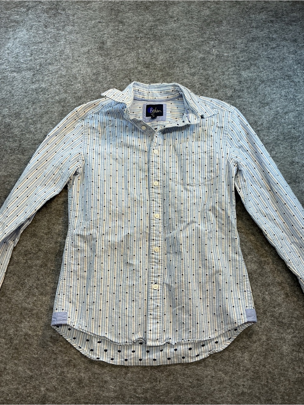 Boden Light Blue Striped Poplin Button-Up Shirt Size XS